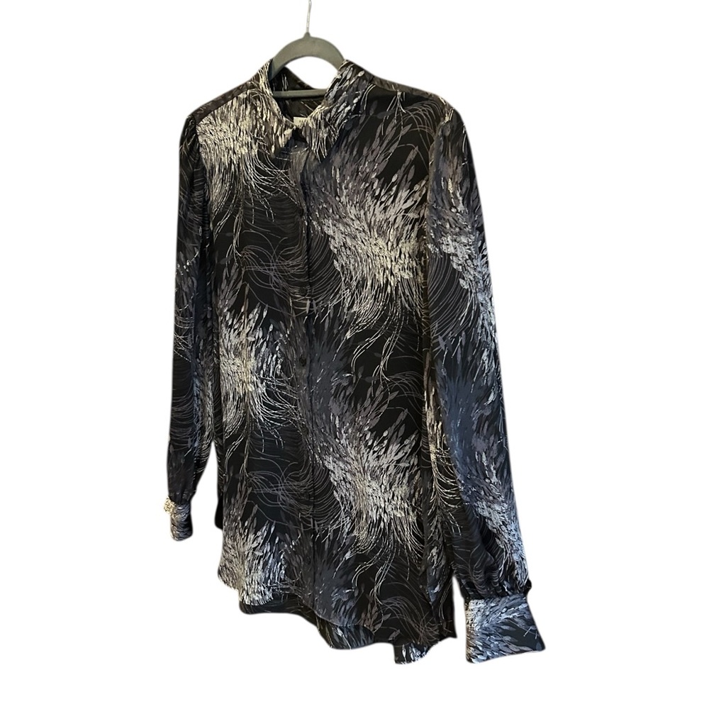 EQUIPMENT Danton Print Blouse‎ Anthracite L - Picture 14 of 14